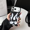 3D Чехол для телефона с полым узором в виде пламени для iPhone 17 Air 16 15 14 13 12 11 Pro Max Plus Тонкий Ударопрочный Задняя крышка Модный Мягкий ТПУ