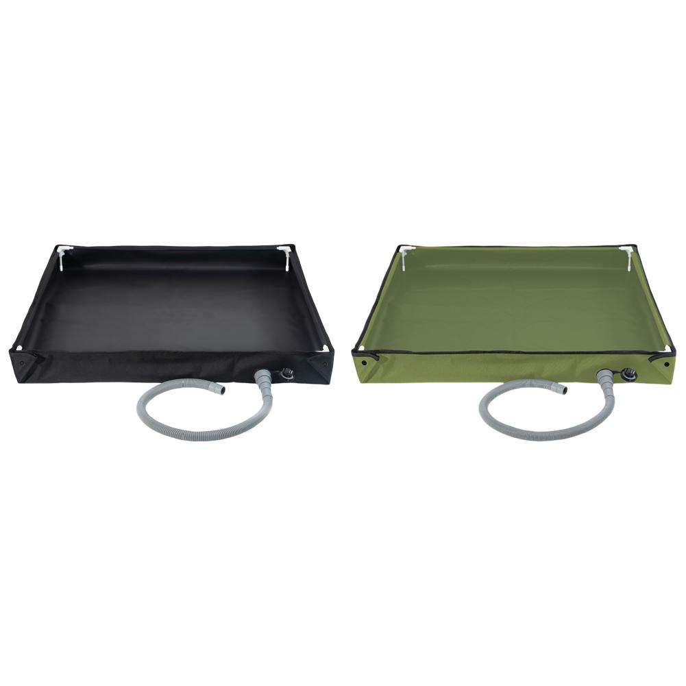 Waterproof Shower Pan with Drain Foldable Shower Tent Base Camping Awning Shower Tray Fishing Pool Camping Tent Accessories