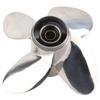 Marine Outboard Propeller 4 Blades 10 Spline Teeth Fit for 25‑30HP 3in Gearcase