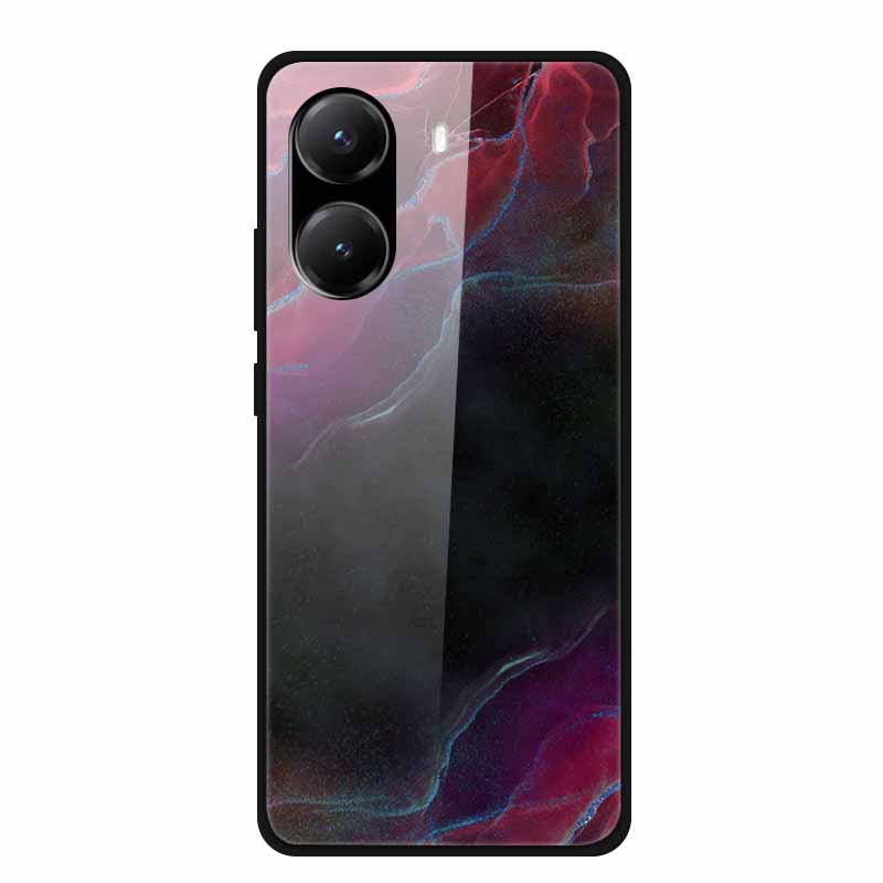 Закаленное Стекло Чехол для Poco X7 Pro Задняя Крышка ПК Жесткие Ударопрочные Чехлы для Xiaomi PocoX7 Pro Funda Мраморная Текстура Модный Coque