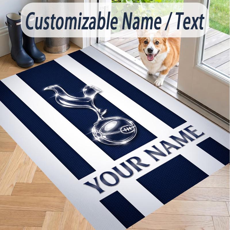 Custom Text Printed Rug Tottenham Hotspur FC Non Slip Floor Carpet For Home Room Decor