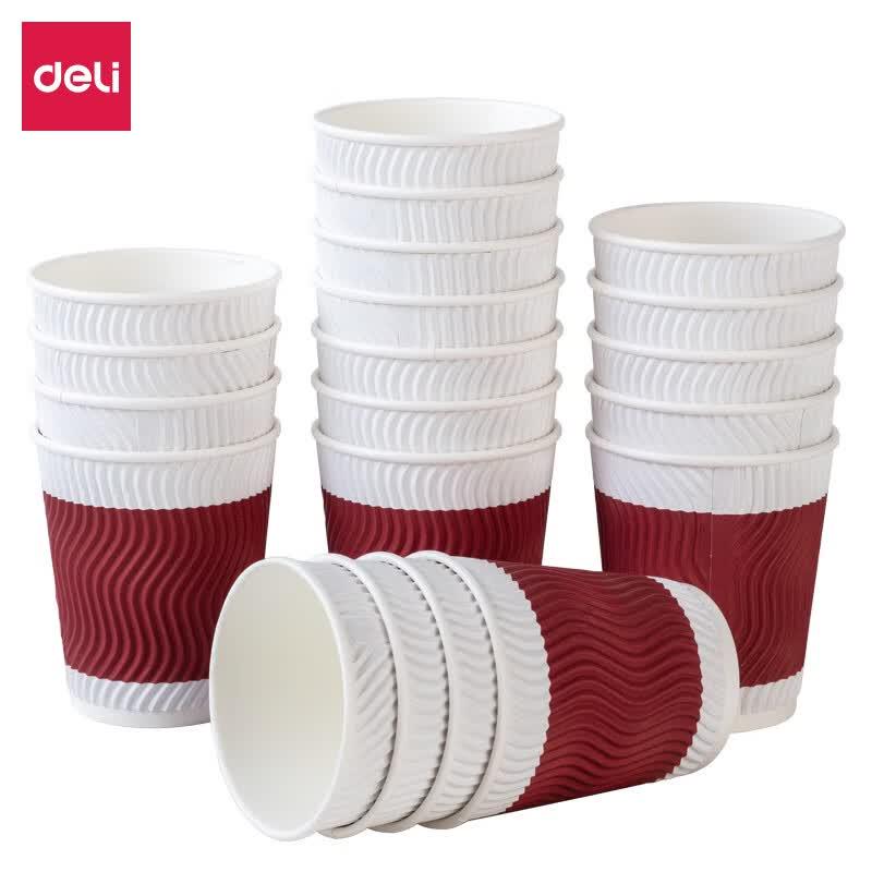 Deli 280ml Double-Layer Disposable Coffee Paper Cups