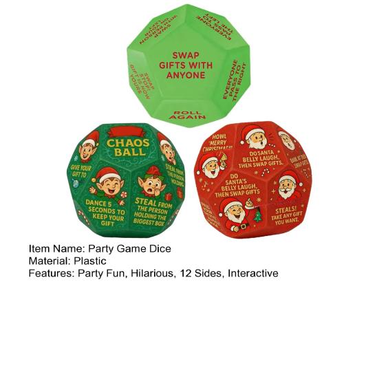 Шт. Веселая игра для вечеринки обмена подарками Кубики Санта Обмен подарками