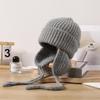 Шапка Женская Шерстяная Шапка-Пуловер Студенческая Теплая Защита Ушей Вязаная Шапка Корейская Версия Универсальная Милая Модная Шапка Лей Фэна