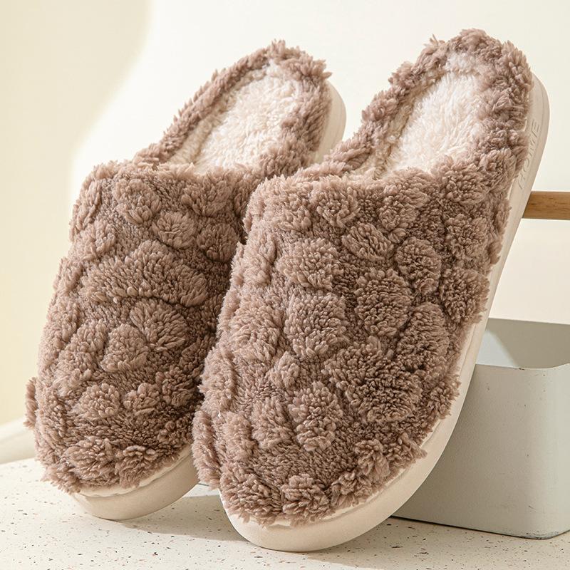 Хлопковые тапочки женские пара утолщенные осенне-зимние домашние домашние нескользящие теплые послеродовые шерстяные хлопковые туфли мужские