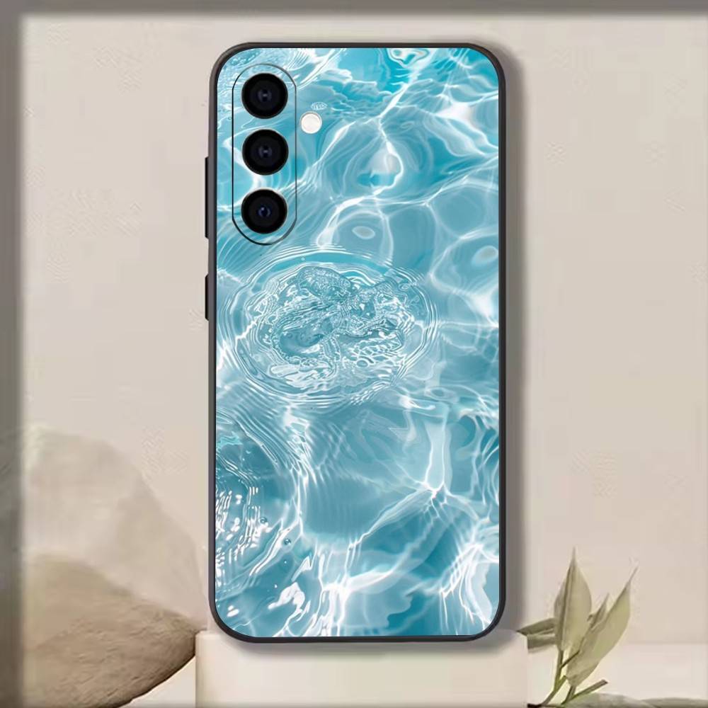 Узоры морской воды Чехол для телефона для Samsung Galaxy A73, A72, A71, A70, A53, A52, A51, Мягкий силиконовый черный чехол
