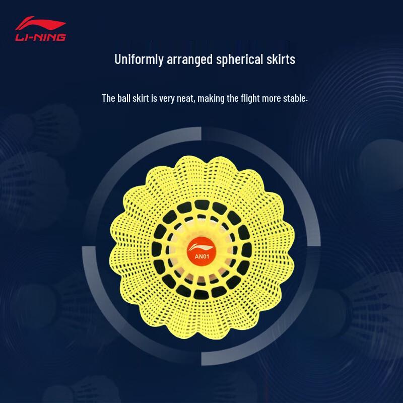 Li-Ning AN01 PRO Mid-Speed Nylon Badminton Shuttlecocks (6-Pack)
