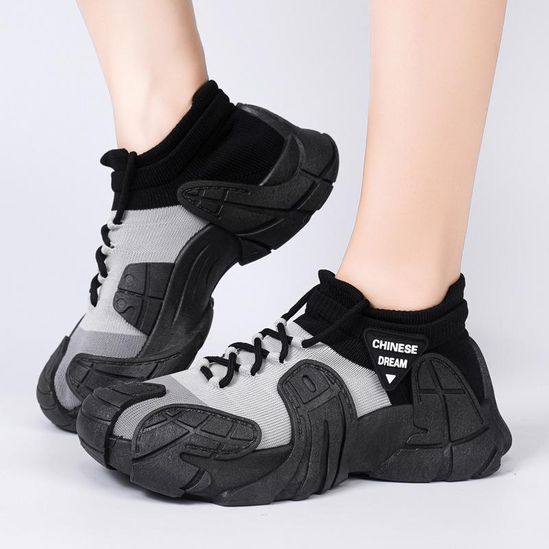 Men's Shoes Platform Lightweight Fly-woven Socks Casual Shoes Teen Fashion Couple Sports Shoes