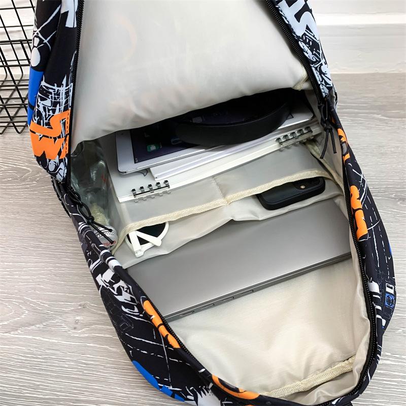 Schoolbag high school backpack boys ins trendy cool personality graffiti college student schoolbag women's casual simple versatile backpack