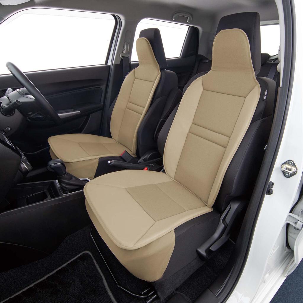 BONFORM Seat Bamboo Antibacterial and Compatible with Side Bamboo Charcoal 1 Front Covers, Leather, Deodorizing, Airbags, Chips, Seat, Beige,