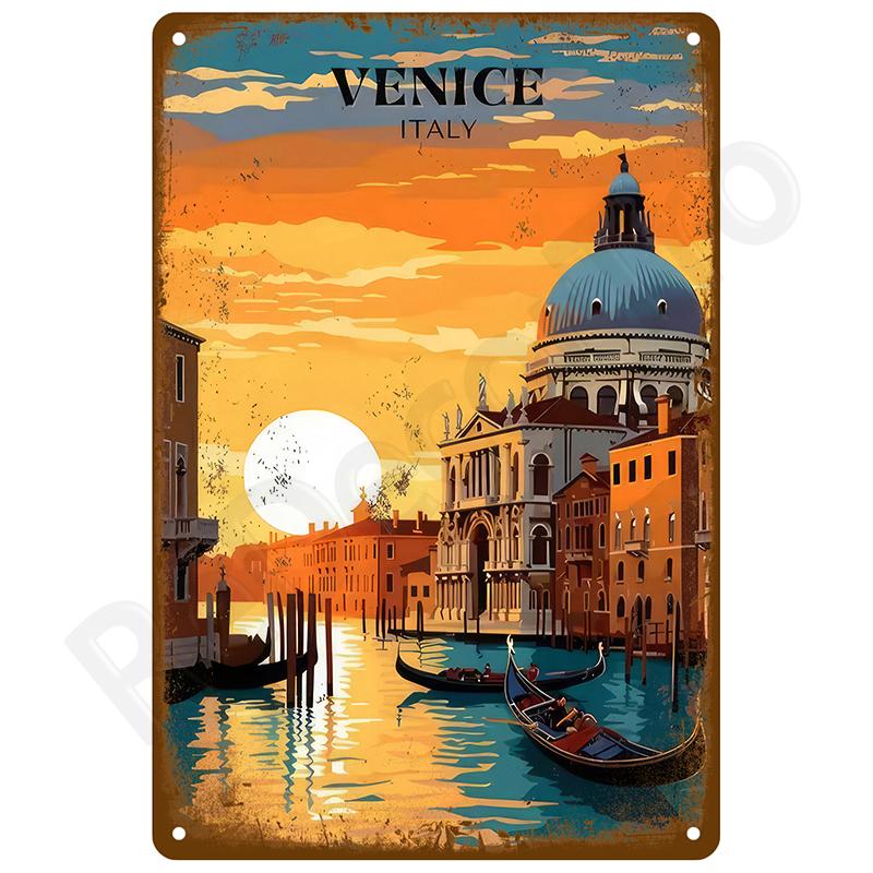Металлический знак Плакаты Ретро Настенное искусство Жестяной знак для интерьера Уличный Винтажный домашний декор