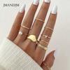 Wind Set Ring Ins Simple Female Cold Wind Multi-piece Set Plain Ring Stacking Ring