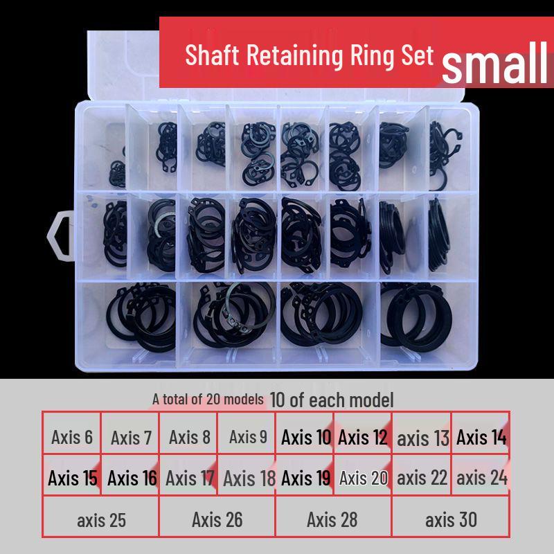 Snap Ring Assortment Kit: Shaft, Hole, Internal & External C-Clip Set