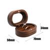 Retro Oval Wooden Jewelry Box Lover Ring Display Box Engagement Wedding Couples Ring Storage Holder Love Gift
