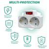 2PCS EU Multiple Plug Extension Socket with ON/OFF Switch European German Standard Double Plug Power Adapter Outlet Converter