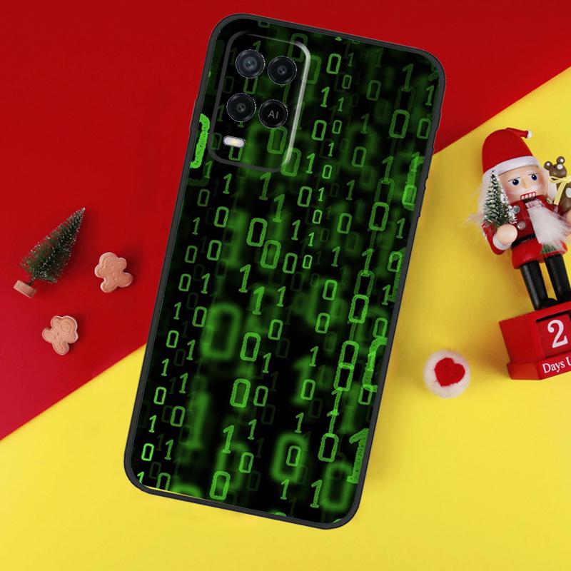 Hacker Binary Matrix Rain Case For Oppo A78 A98 A18 A38 A58 A5 A6 Pro A54 A74 A94 A17 A57 A80 A60 A40 A96 A76 A16 A15