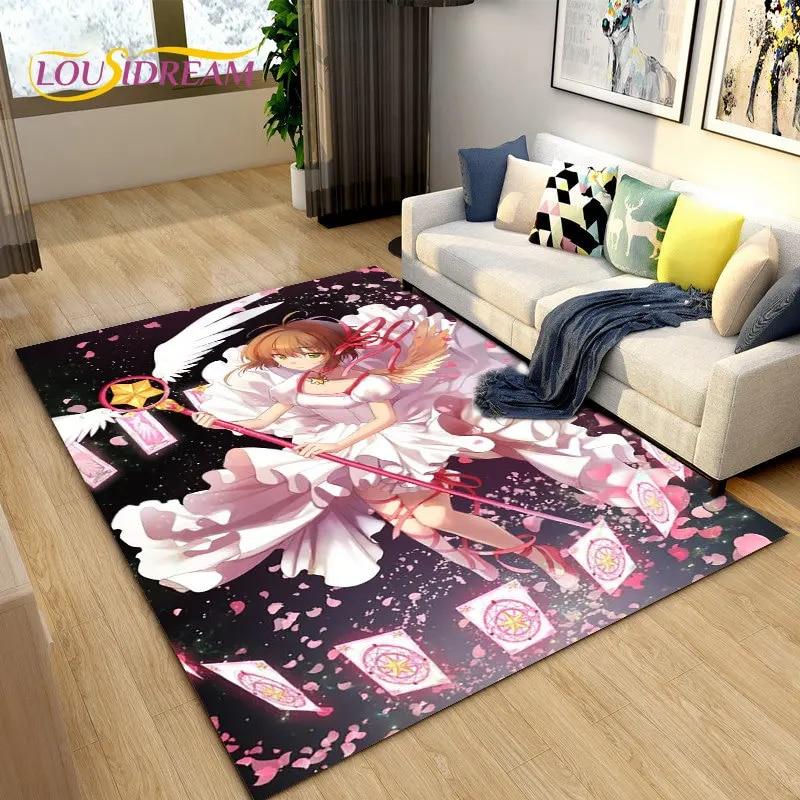 Милый мультяшный коврик Cardcaptor Sakura, коврик для гостиной, спальни, диван, коврик для украшения, детский нескользящий напольный коврик