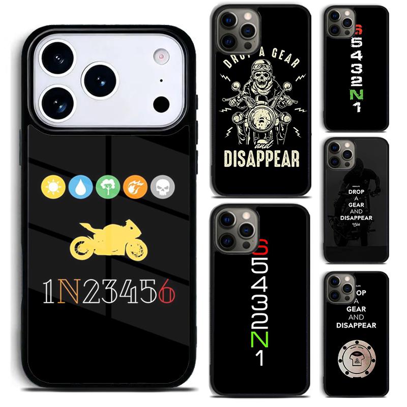 Motorcycle Gear Phone Case for iPhone 17 16 15 Pro Max Air 14 13 12 11 Plus Shockproof Capa Cover