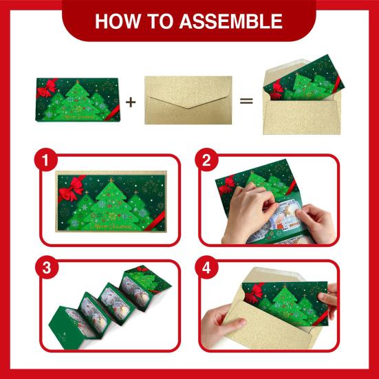 Рождественские конверты для денег, складные подарочные конверты с прорезью для наличных, сделай сам праздничная поздравительная открытка для праздничного дарения, украшение для вечеринки