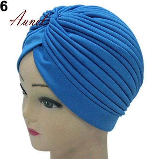 Smart Stretchy Hat Turban Head Wrap Band Chemo Bandana Hijab Pleated Indian