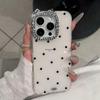 INS Style Full-Screen Polka Dot Cat Lens Case for iPhone 17/16 Pro Max - Simple Design for iPhone 15/13