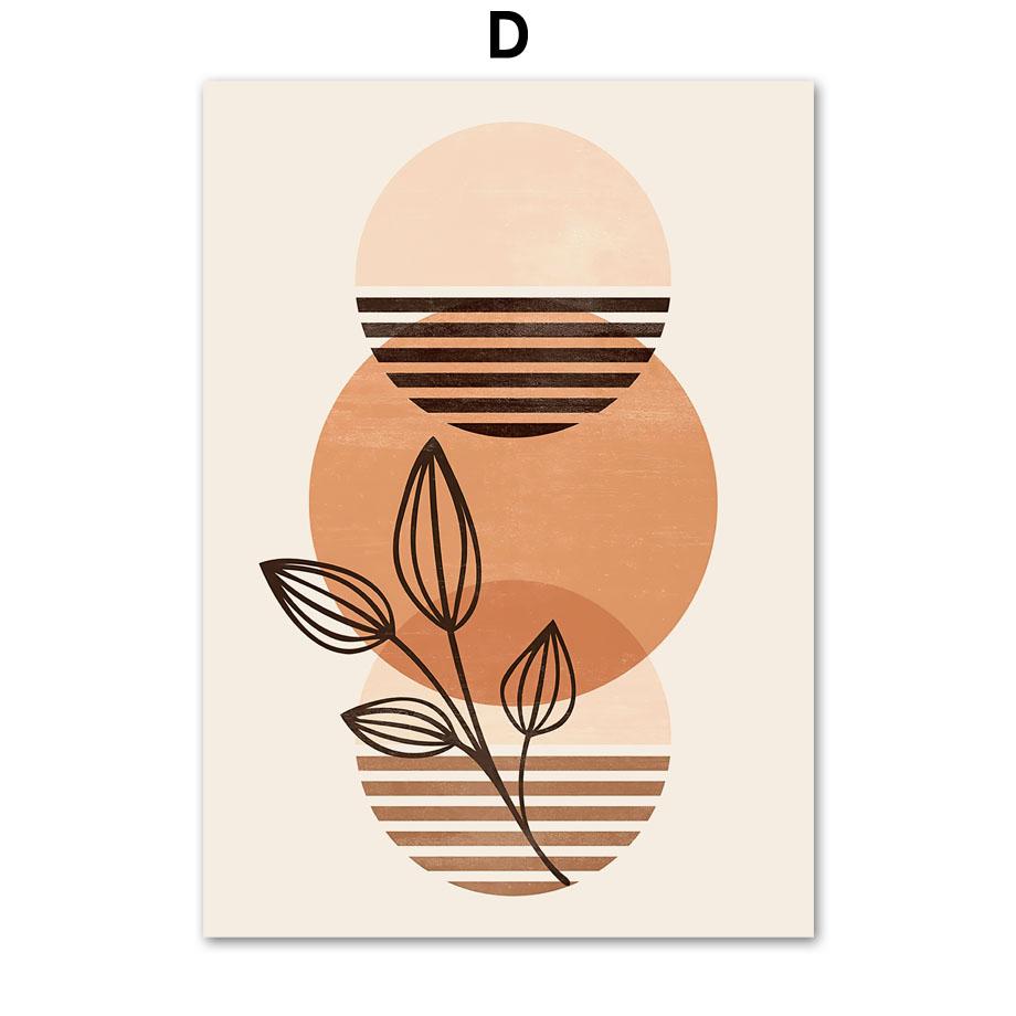 Бохо абстрактные геометрические солнце луна лист минимальные ботанические постеры и принты галерея настенная живопись на холсте Эстетический декор комнаты