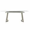 Dining Table - Golden Glass - White Metal - 140x80x76 Cm - Rectangular