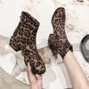 Fashion Leopard Mid Heels Women Ankle Boots Fashion Shoes 2025 Trend Casual Zipper Chunky Chelsea Boots Winter New Pumps Mujer Botas