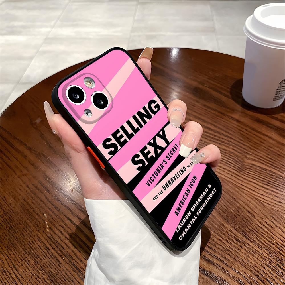 MINISO VVictorias Pink Secret Чехол для телефона для iPhone 17 16 15 14 Max 13 12mini 11 Матовая полупрозрачная задняя крышка