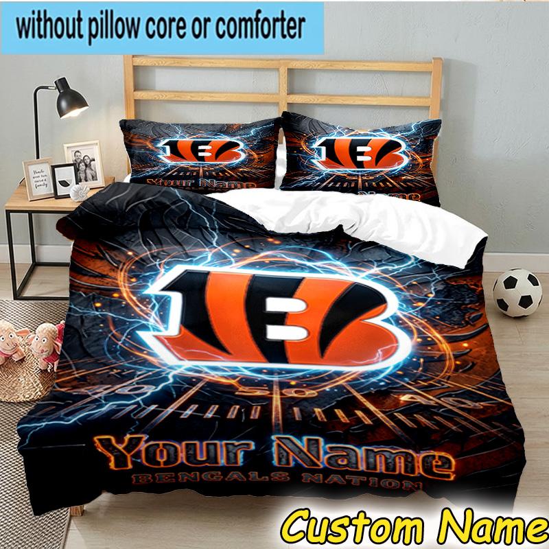 3pcs Custom Name Cincinnati Browns Legacy Bedding Set Includes 1 Duvet Cover & 2 Pillowcases for All Seasons Dormitory Home Decor Christmas gifts