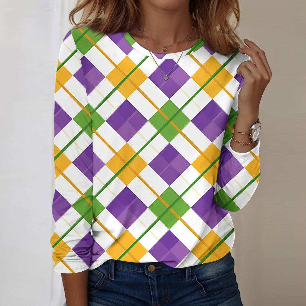 Long Sleeve Shirts For Women Cute Print Graphic Tees Blouses Casual Plus Size Basic Tops Pullover