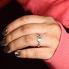 Dainty Sterling Silver Heart Band Ring, Minimalist Puffy Heart Silver Ring.