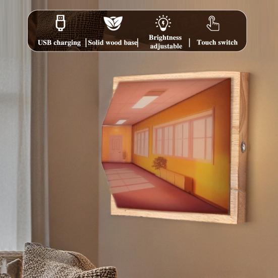 Naked Eye 3D Vision Night Light LED Illusion Atmosphere Light Классическое искусство