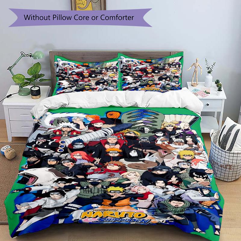 N-Narutos Movie Print 3Pcs Bedding Setduvet Cover With 2 Bedropillowcase Home Birthday Gift