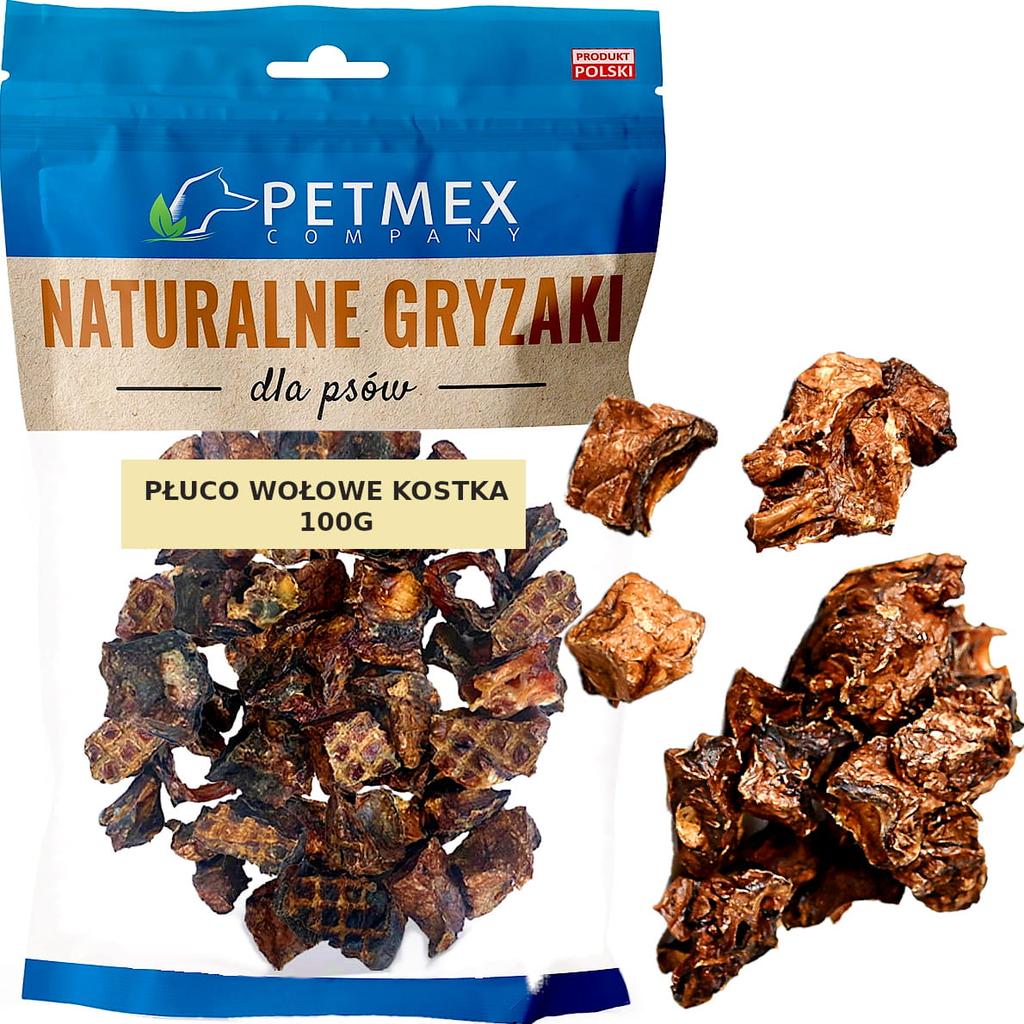 Przysmak, Naturalny Gryzak Dla Psa Płuco, Płuca Wołowe Kostka Petmex 100G
