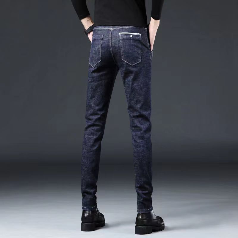 Autumn and Winter New All-Matching Jeans Men's Slim-Fit Korean-Style Trendy Skinny Pants Men's Stretch Casual Pants