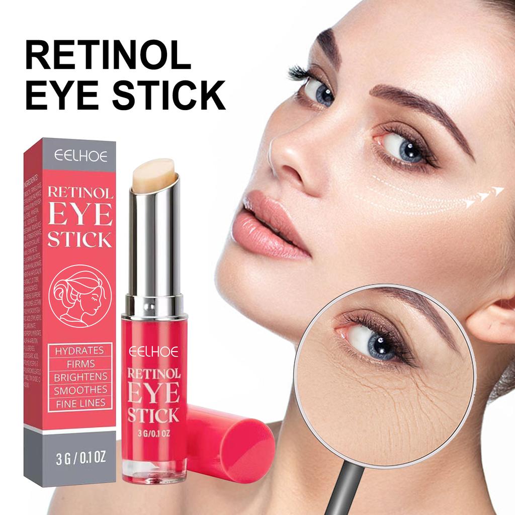 Retinol Eye Cream Stick, Anti-wrinkle Light Black Eye Anti-swelling Compact Skin Instant Eye Repair Essence Stick Eye Care