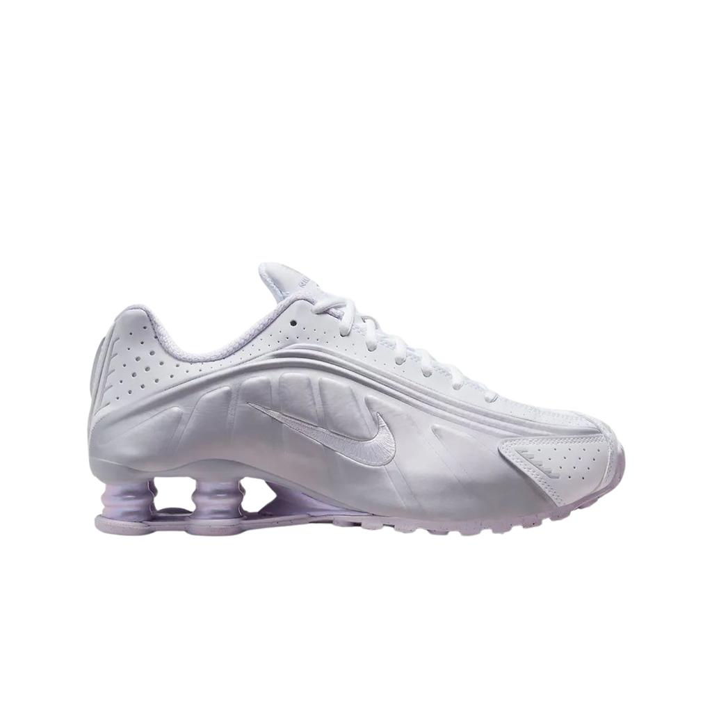 (w) Nike Shox R4 White And Metallic Platinum