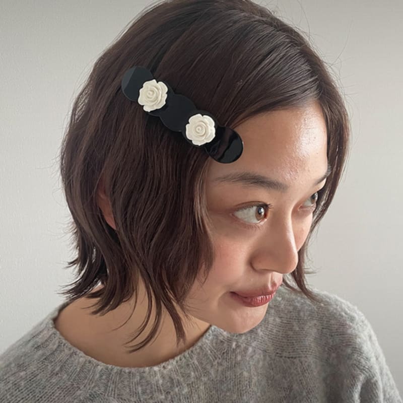 usite ROSE barrette, WHITE