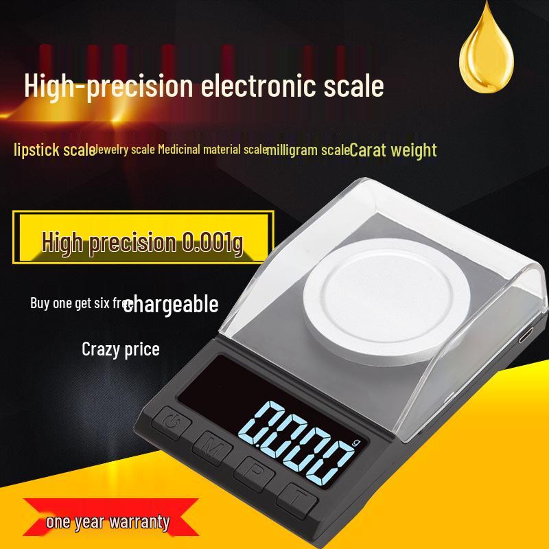 High-Precision 0.001g Milligram Scale for Jewelry, Carats, Drugs, and Lipstick