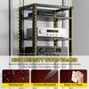 Media Audio Tower Cabinet Height Adjustable Shelves Stereo Cabinet Shelf Rack Tower with Wheels for Living Room Bedroom Office