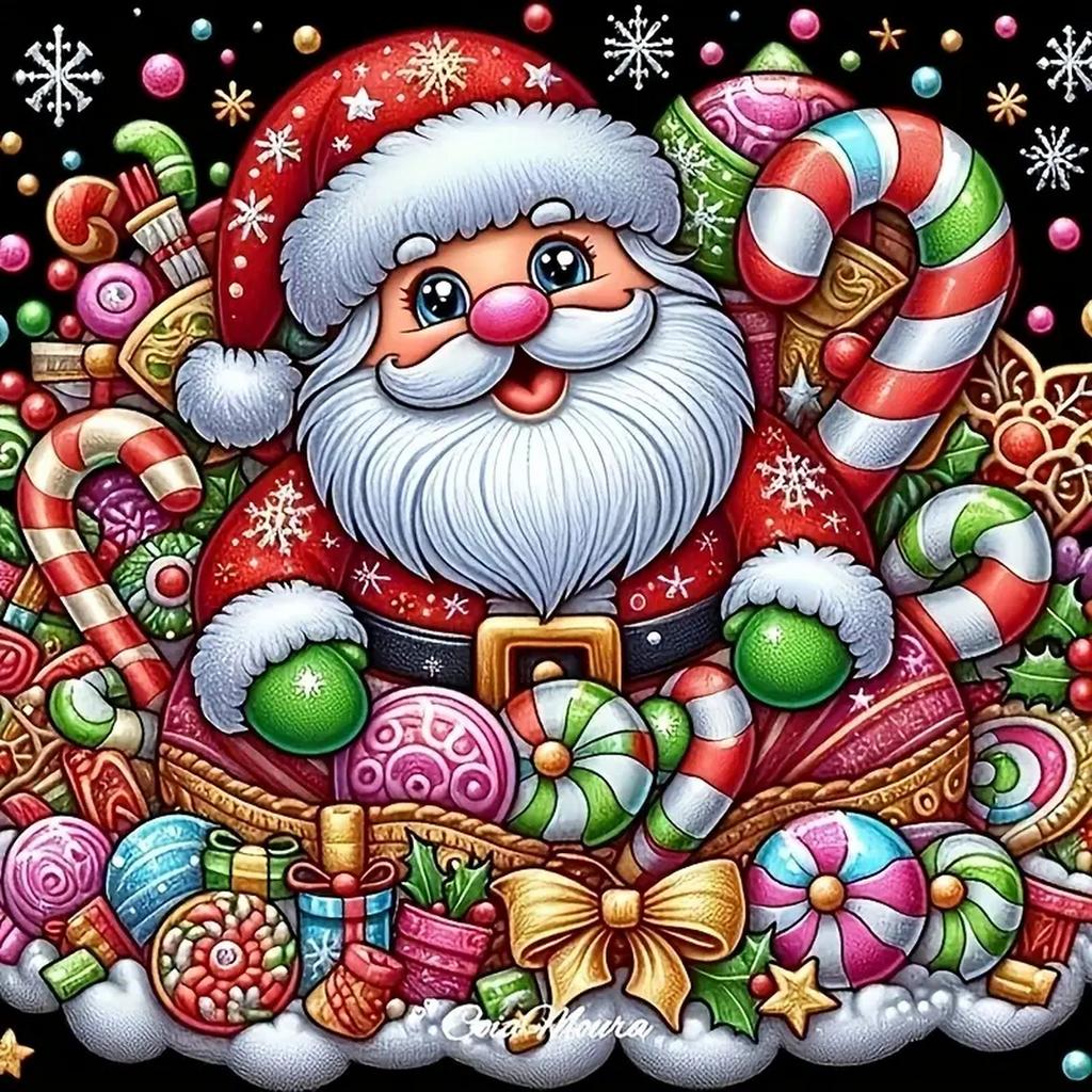 DIY Полная круглая алмазная картина вышивка крестом Счастливого Рождества Санта-Клаус Снеговик Домашнее украшение Искусство Алмазная живопись 5d Алмазная художественная живопись