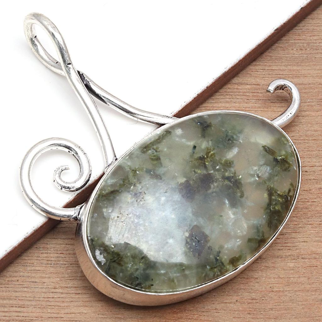 Подвеска из серебра унисекс из агата-моха, женская, ручная работа, 2