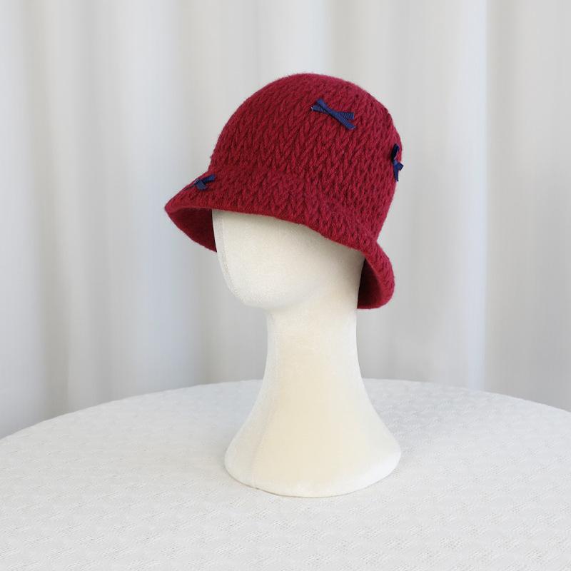 Вязаная шерстяная шапка детская осенне-зимняя ветрозащитная и теплая шляпа-ведро, подчеркивающая маленькое лицо, универсальная шапка-панама с защитой ушей