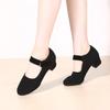 Professional Latin Dance Shoes Women Soft-soled Ballroom Dance Shoes Black with Heels Teacher Body Training Shoes Square Dance Shoes
