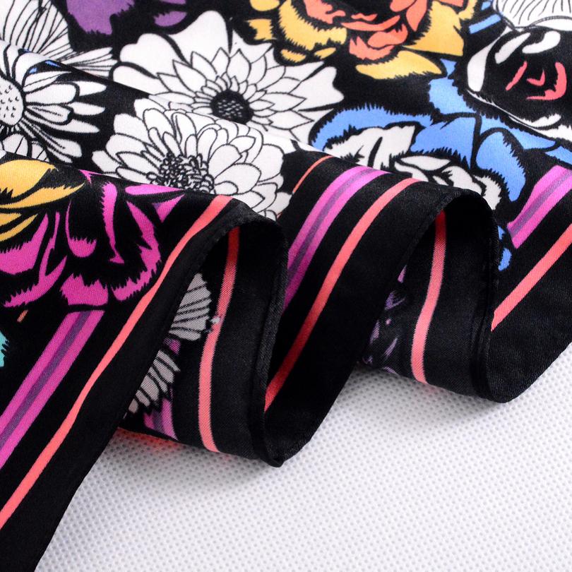 [BYSIFA] Бренд Черный Женский Шелковый Шарф Новый 90*90см Матовый Сатин Квадратные Шарфы Модные Аксессуары Весна Осень Шелковый Шарф