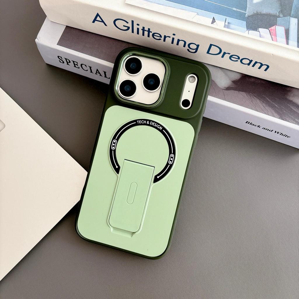 Совместимый Apple iPhone 14/15/16/17 Pro Max Металлическая наклейка на линзу Магнитный чехол со звуковой подставкой