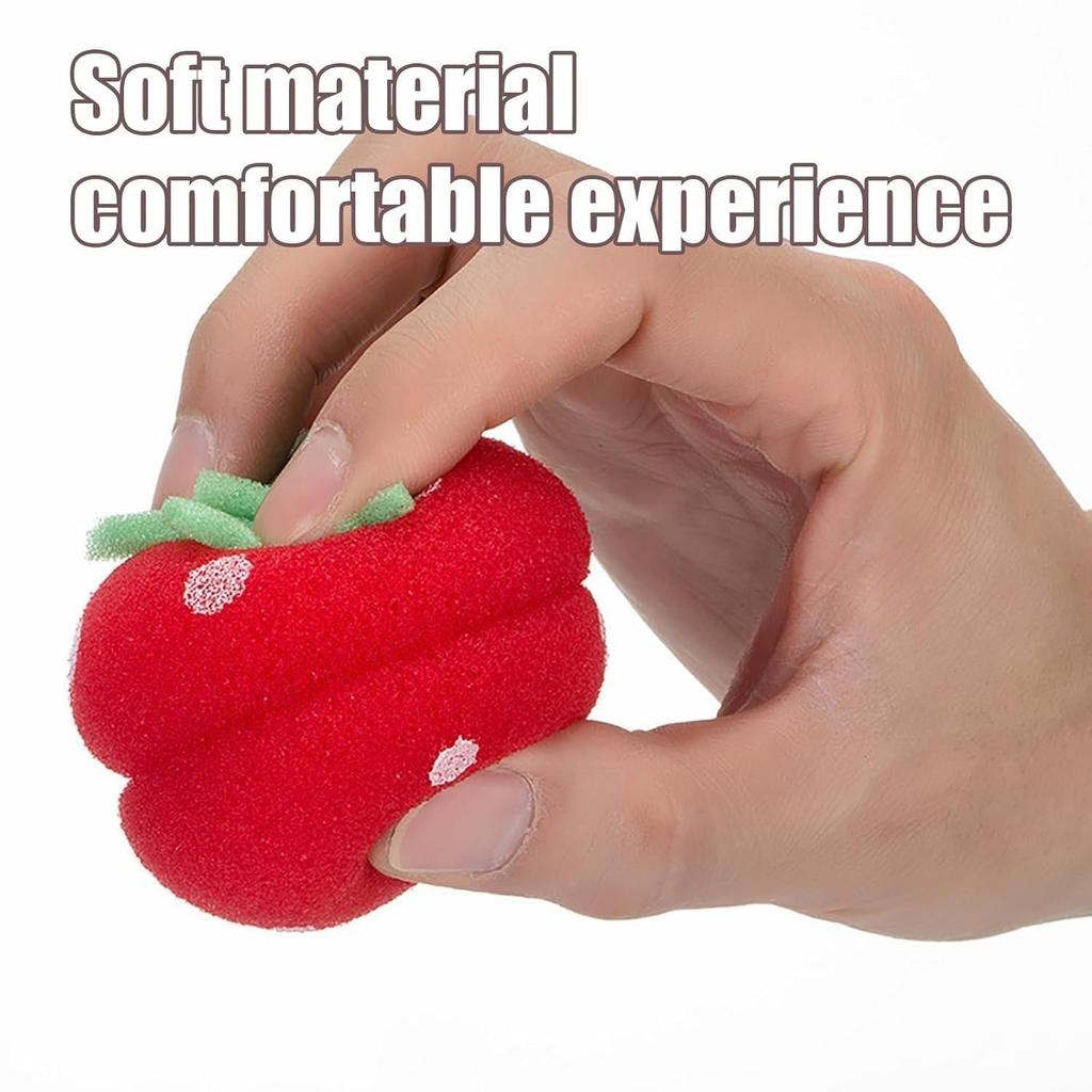 12 шт. DIY Клубничные бигуди из пеноматериала без нагрева, ролики для волос без нагрева, набор для сна, мягкий губчатый материал, инструменты для укладки волос для ленивых девушек