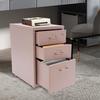 Pink 3-Tier Metal File Cabinet with Wheels - Rolling Storage Cabinet for Office & Home - Locking File Organizer with 3 Drawers