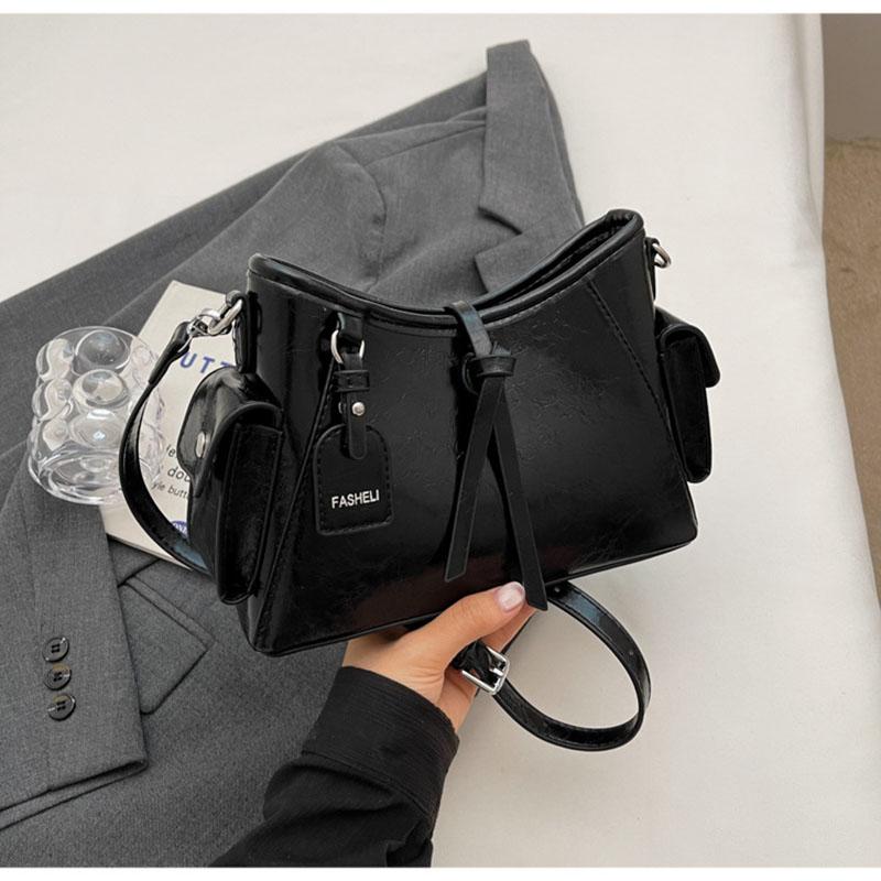 Мягкая кожаная женская сумка через плечо универсальная фактурная сумка большая сумка через плечо квадратная и ретро и маятниковая новая